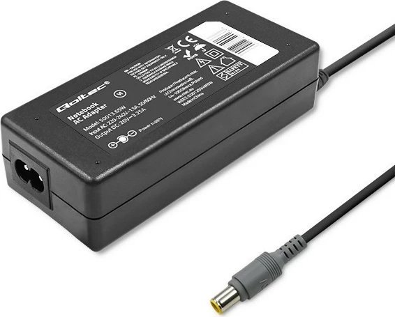 Kasë furnizimi Qoltec 50013.65W për Lenovo/IBM, 65W, 20V, 3.52A, 7.9x5.5mm, e zezë