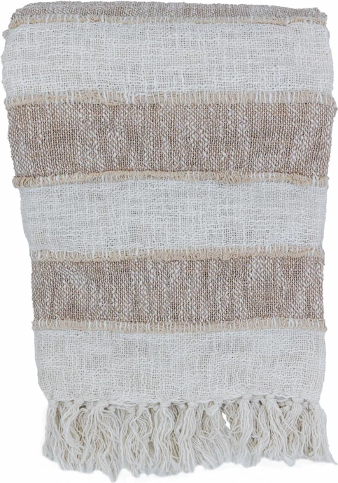 Batanije dekorative SUNIL, 130x170cm, material stof, bezhë-bardhë