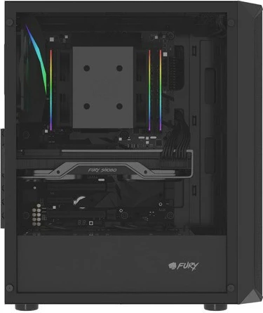 Kasë Natec Fury Shobo SH4F, Midi Tower, xham i temperuar, e zezë