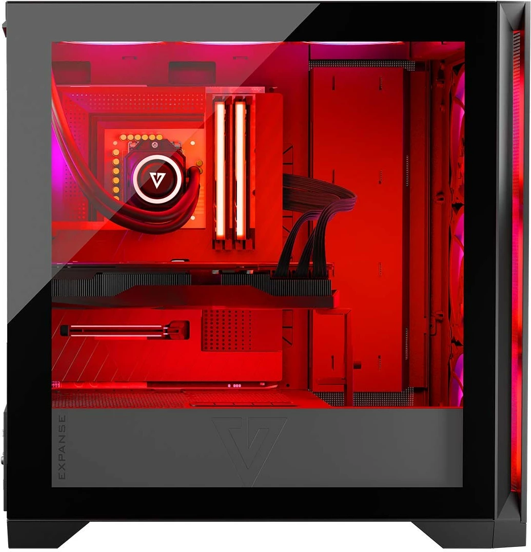 Kasë, MODECOM Volcano Expanse S Apex ARGB (AT-EXPANSE-SG-10-000000-0002), Midi Tower ATX, 4x140mm ARGB, panel xhami i temperuar, USB-C, e zezë