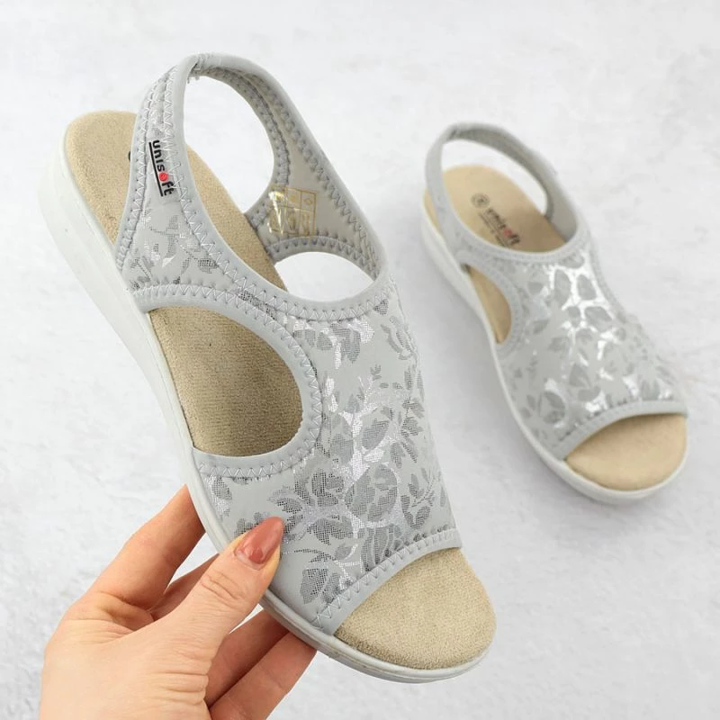 Sandale me taka të larta Unisoft 7196, gri