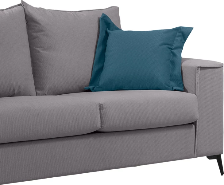 Divan dy-vendësh Verona, ngjyrë gri e lehtë, me jastëkë blu, 173x93x100 cm