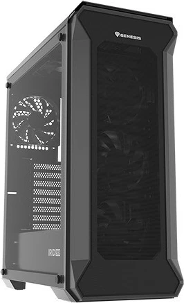 Kasë Natec Genesis Irid 505F, Midi Tower, ATX/Micro ATX/Mini ITX, 5 ventilatorë, Dritare xhami, E zezë