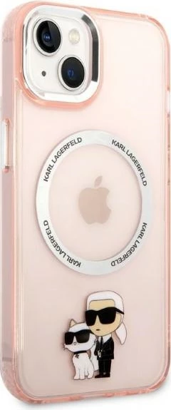 Mbështjellës Karl Lagerfeld KLHMP14MHNKCIP për iPhone 14 Plus 6.7", MagSafe, rozë