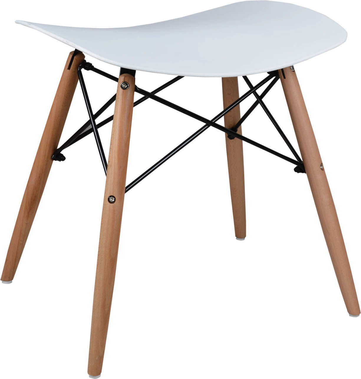 Karrige për bar me këmbë druri, Tonia FH0109.01, e bardhë, 47x34.5x46.5 cm