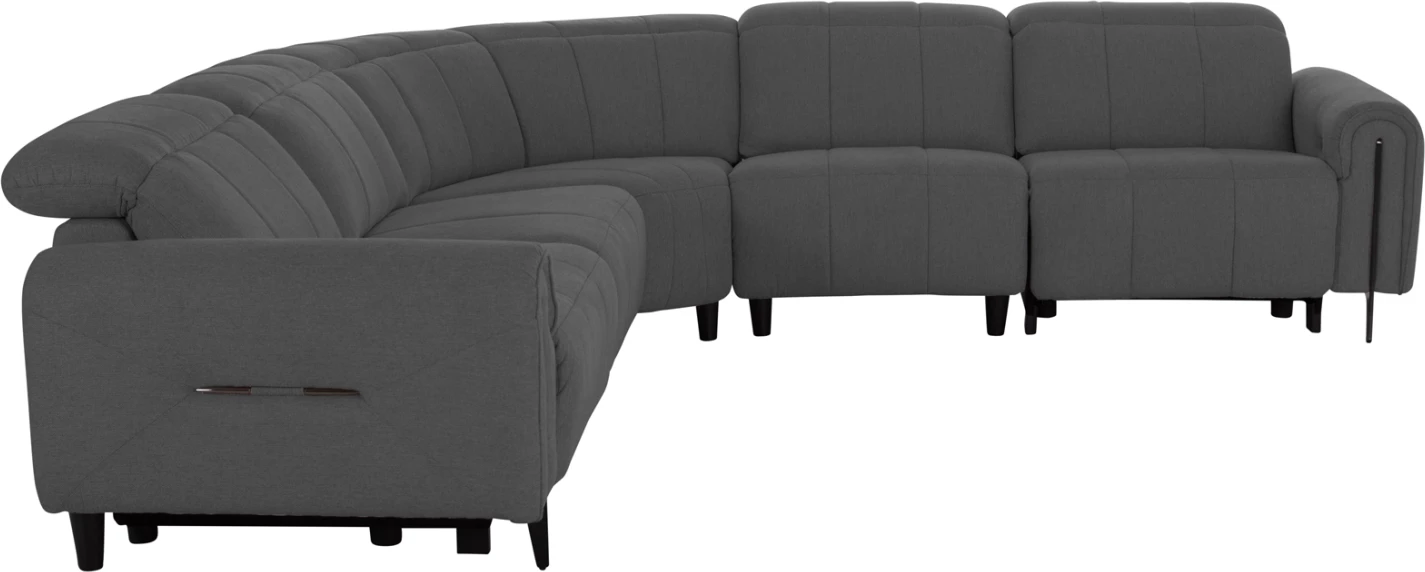 Këndore me 5 pjesë, 2 ulëse me recliner elektrik, ngjyrë gri, ORACLE FH3290.01, 293x293x98cm