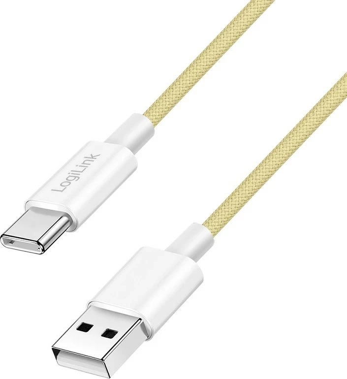 Kabëll USB-A në USB-C LogiLink 0.5m, najlon, verdhë
