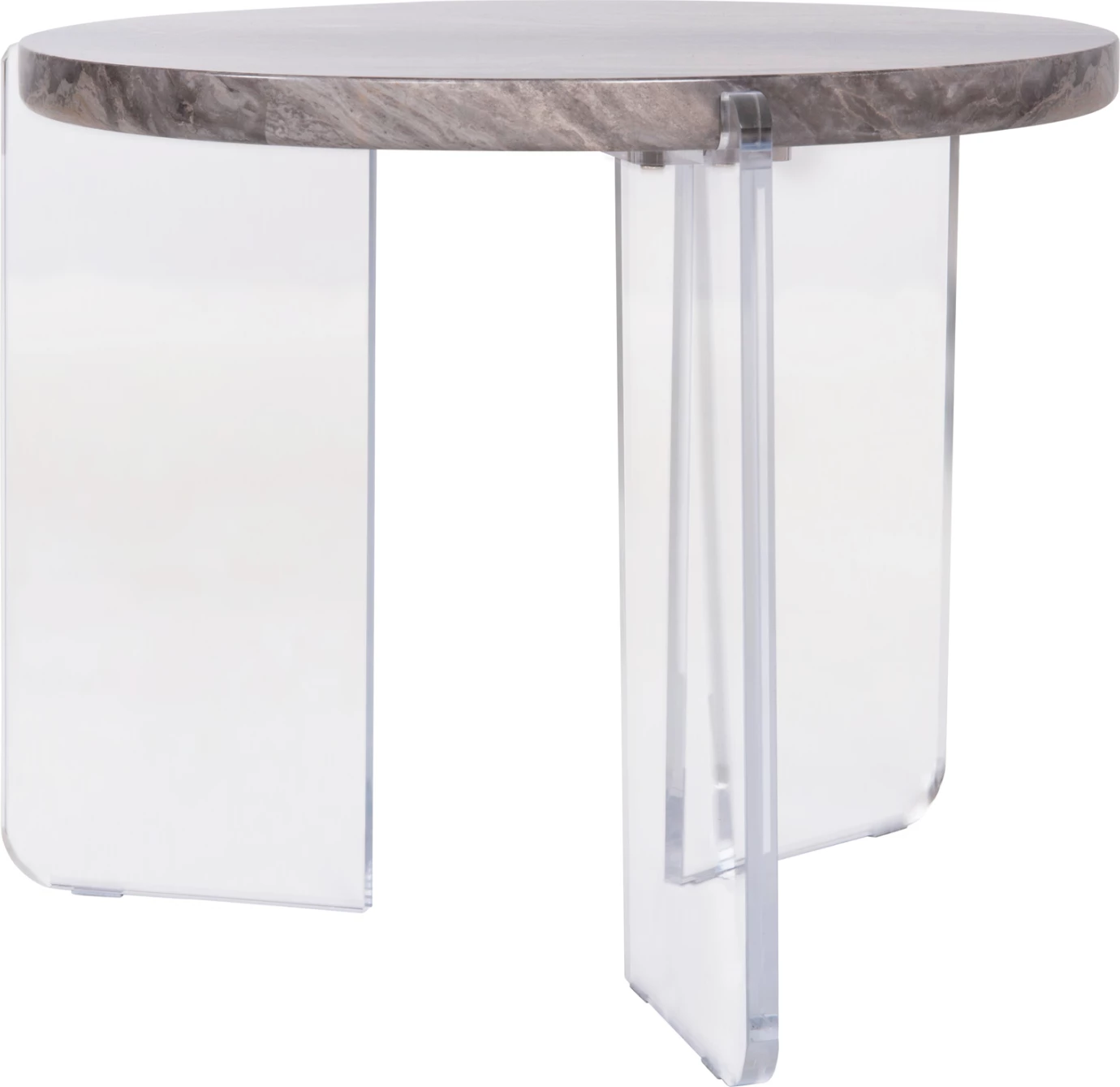 Tavolinë kafeje ACRYCON FH9780.01 MDF me sipërfaqe që nuk përthith ujë, këmbë akrilike Φ64x51H cm