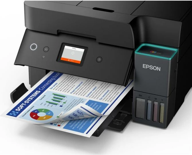 Printer multifunksional Epson EcoTank ET-4950 (C11CL40402), Inkjet, 18ppm, me Fax, EcoTank, e zezë