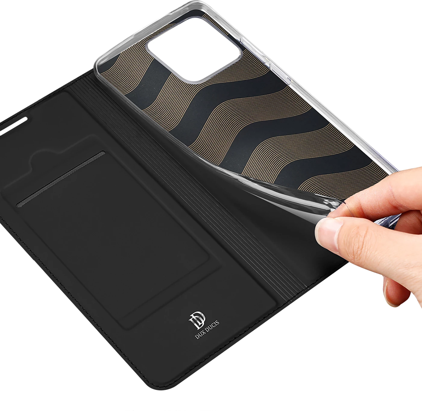 Mbështjellës Dux Ducis Skin Pro për Realme Narzo 50A, me kapak, i zi