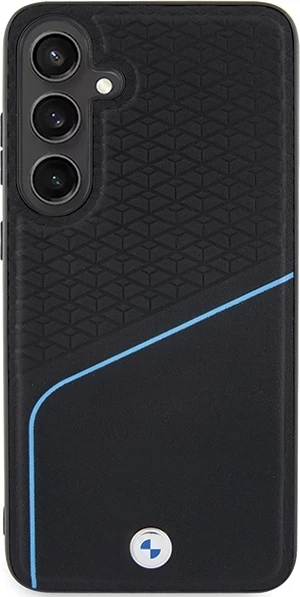Mbështjellës BMW Signature Leather Textured & Line MagSafe për Samsung Galaxy S24+ S926, i zi