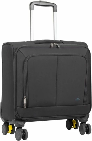 Çantë trolley udhëtimi RIVACASE 8481, 20\", për laptop 15.6\", 25 L, ECO RPET, e zezë