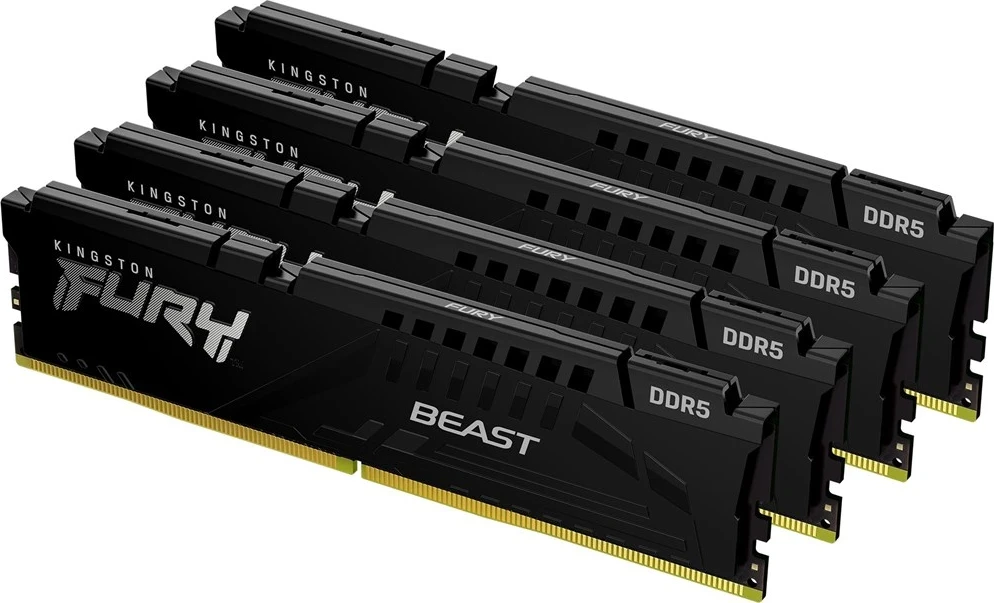 RAM Memorje Kingston FURY Beast 128GB 5600MT/s DDR5 CL40 DIMM (Kit prej 4) e zezë