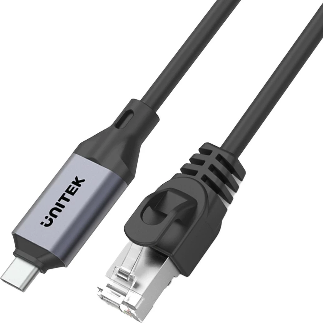 Kabëll Ethernet Unitek USB C RJ-45 LAN, 2m, zi-argjendtë