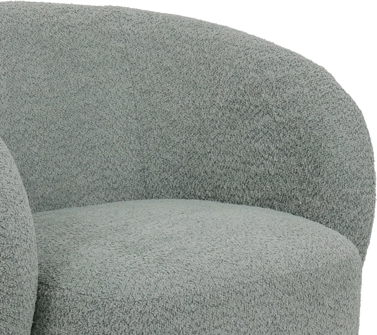 Kreslo rrotulluese, pëlhurë boucle, ngjyrë e gjelbër e çelur, 78x81x77cm