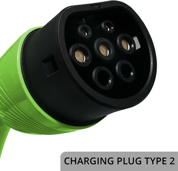 Karikues mobil EV, Qoltec, 52435, Type 2, 3.5kW 230V, Wi‑Fi TUYA Smart Life, LCD, kabllo 5m, zi