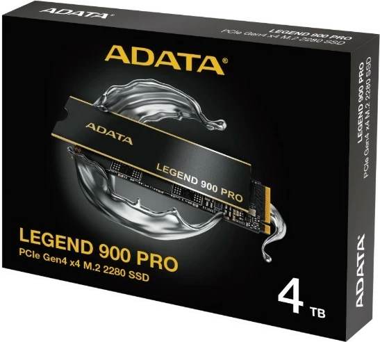 SSD Adata LEGEND 900Pro, 4TB, M.2 2280, PCIe 4.0, i zi me të artë
