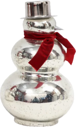 Dekoratë Krishtlindjesh, borbardh prej qelqi, ngjyrë argjendi, 14x14x26cm