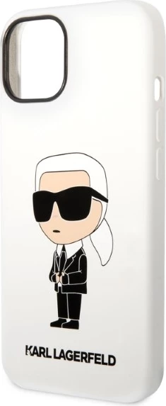 Mbështjellës Karl Lagerfeld Silicone Ikonik për iPhone 14 Plus 6.7", Bardhë