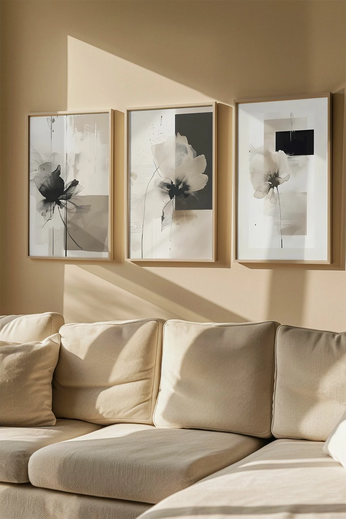 Set pikturash dekorative me kornizë, 3 copë, Wallity, Artvmodel40-Ahsap