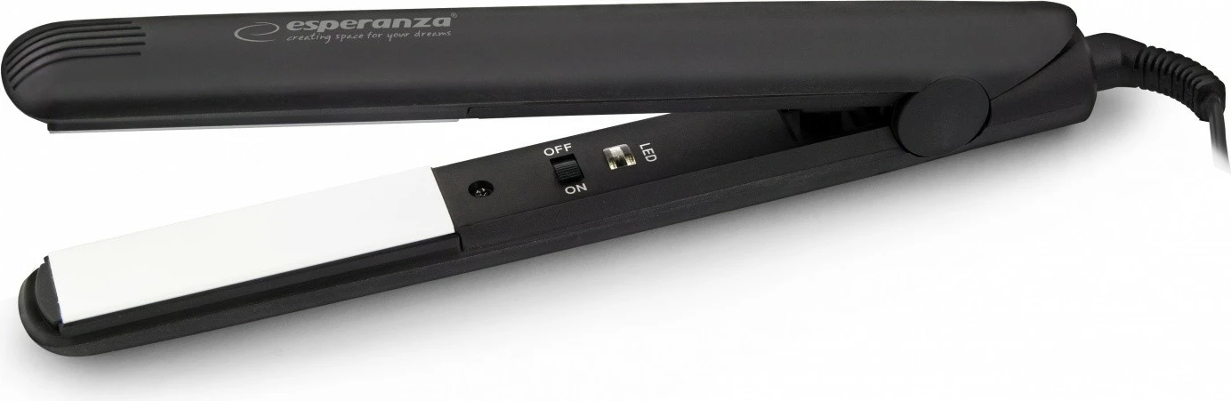 Piaster flokësh Esperanza SMOOTH EBP001, qeramik, e zezë