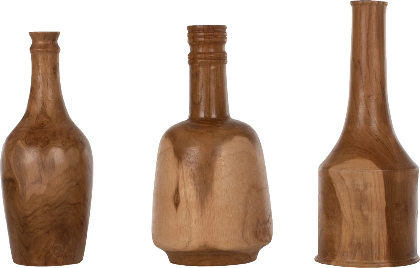 Shishe dekorative 3PCS set FH7717 dru teak natyral