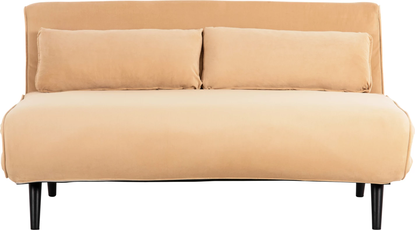 Shtrat divan ASMA FH3077.17, 2-vendësh, kadife, ngjyrë bezhë, 142x96x74H cm