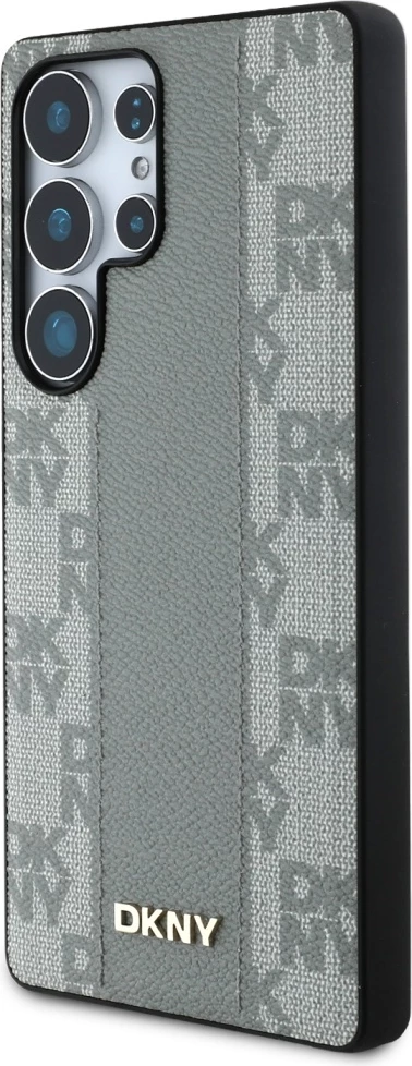 Mbështjellës DKNY Leather Checkered Pattern MagSafe për Samsung Galaxy S25 Ultra, Gri