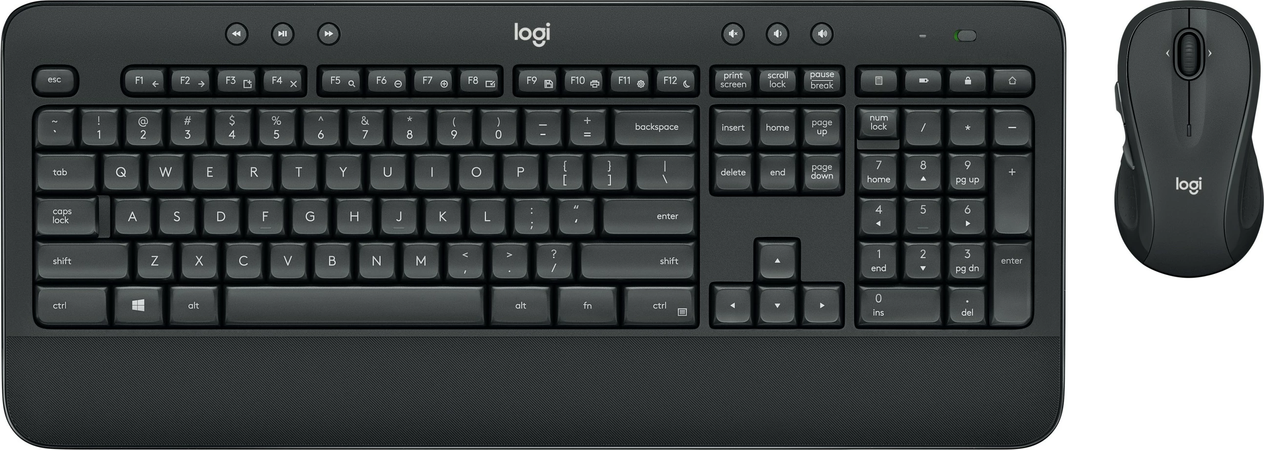 Tastierë dhe maus Logitech MK545 ADVANCED, Wireless, Full-size (100%), USB, QWERTZ, E zezë