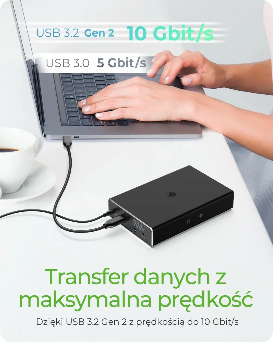 Kasë e jashtme IcyBox IB-RD2253-C31 për 2x 2.5" HDD/SSD, USB 3.2 Gen 2, RAID, e zezë
