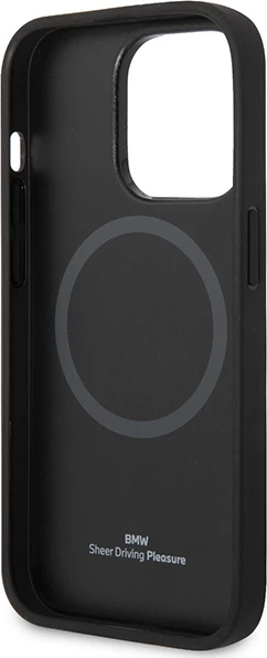 Mbështjellës BMW BMHMP14L22RPSK për iPhone 14 Pro 6.1", Leather Seats Pattern, MagSafe, i zi