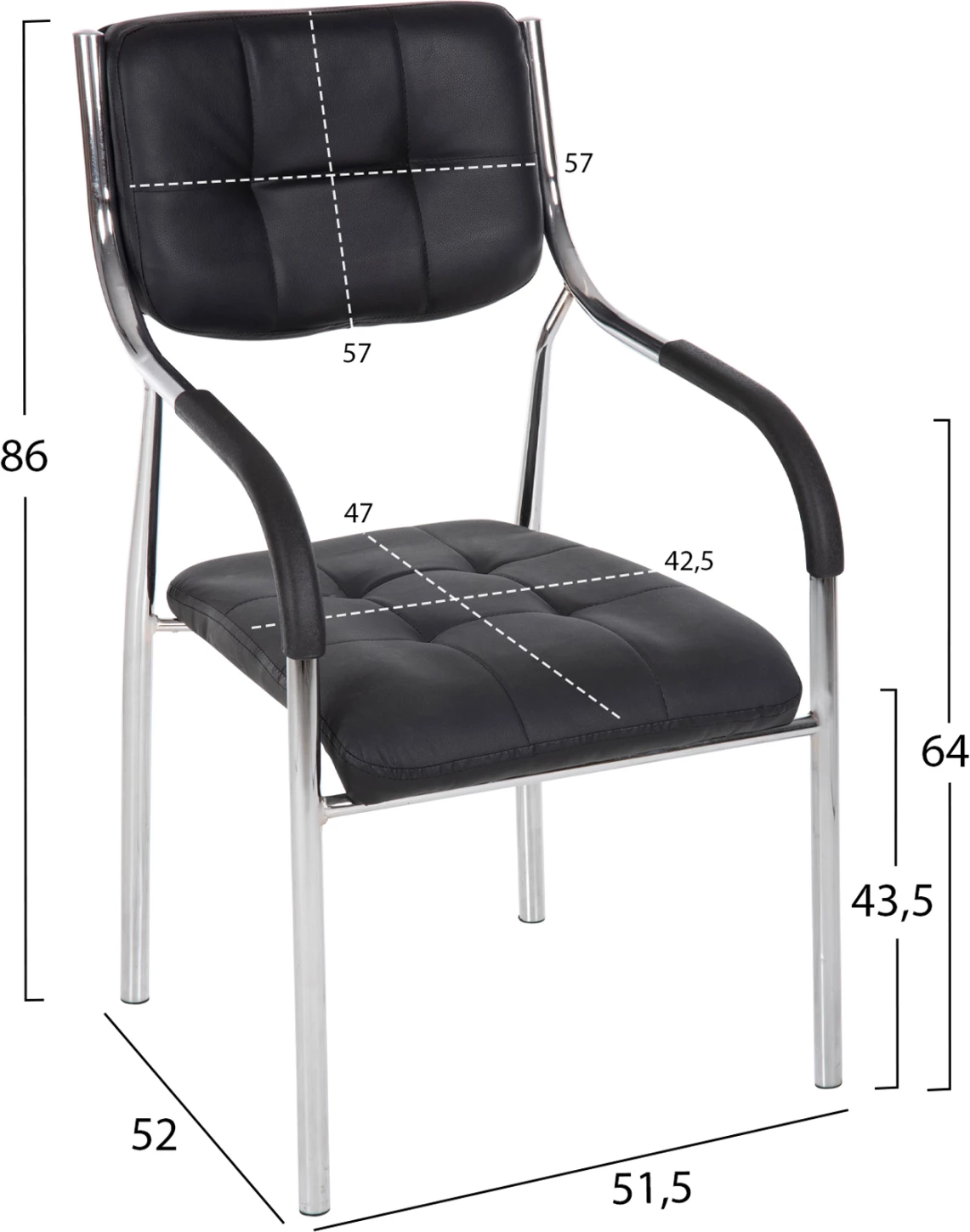 Karrige për zyre konferencash OBERON FH1018.01, e zezë