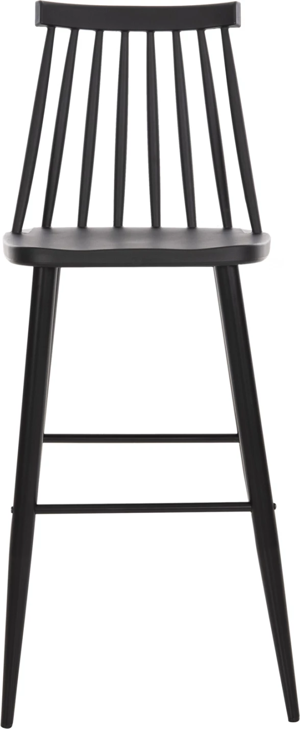 Karrige për bar, vend i lartë, VANESSA FH8459.12, e zezë PP & këmbë metalike të zeza, 47x48,5x107H cm., set prej 2 copë