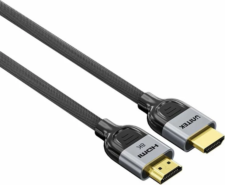 Kabllo HDMI Unitek 8K LUX 2.1, 10 metra, zezë-gri