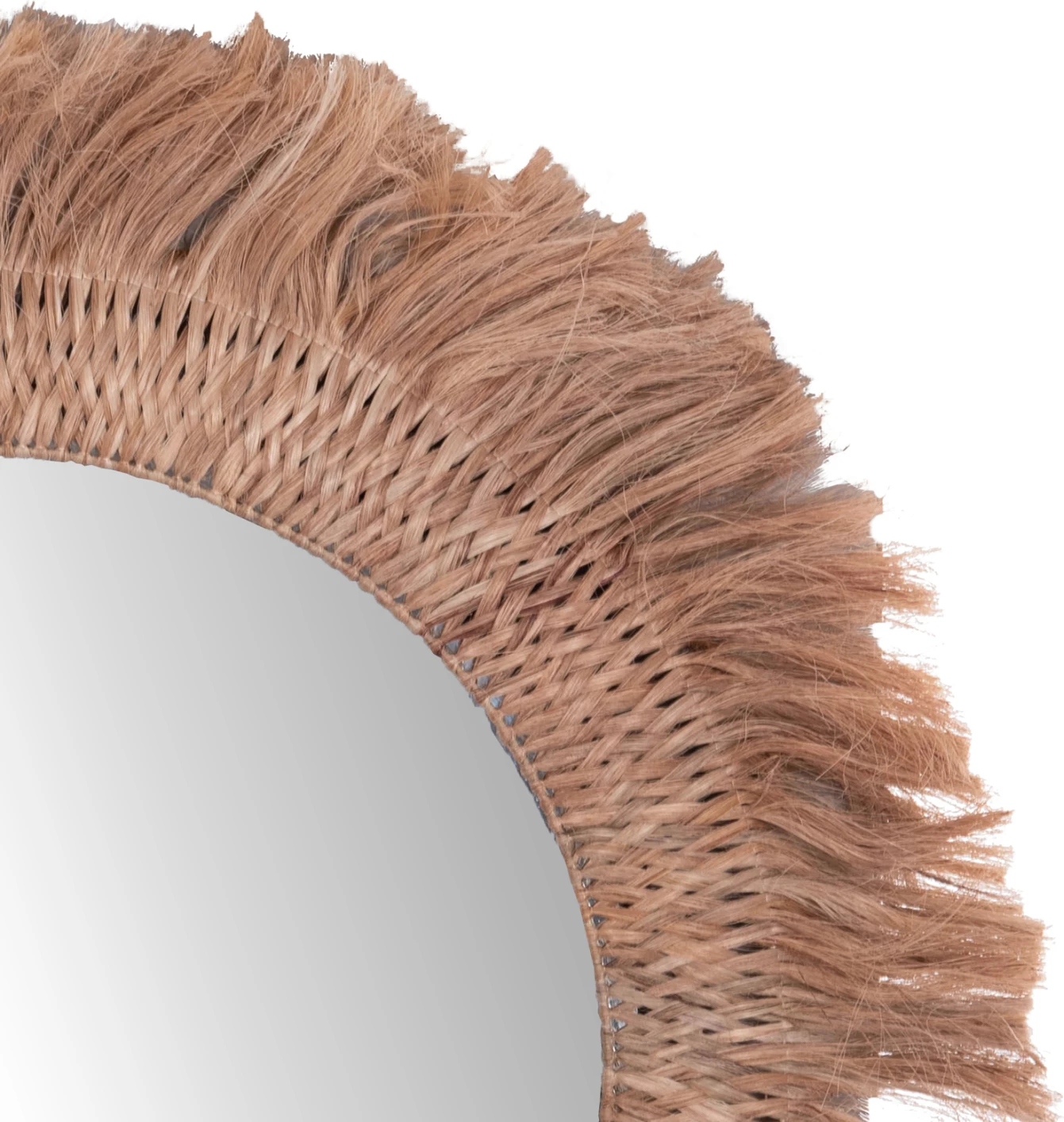 Pasqyrë muri rrethore me fibra abaka, ngjyrë natyrale, 120x4x120cm, FH7747