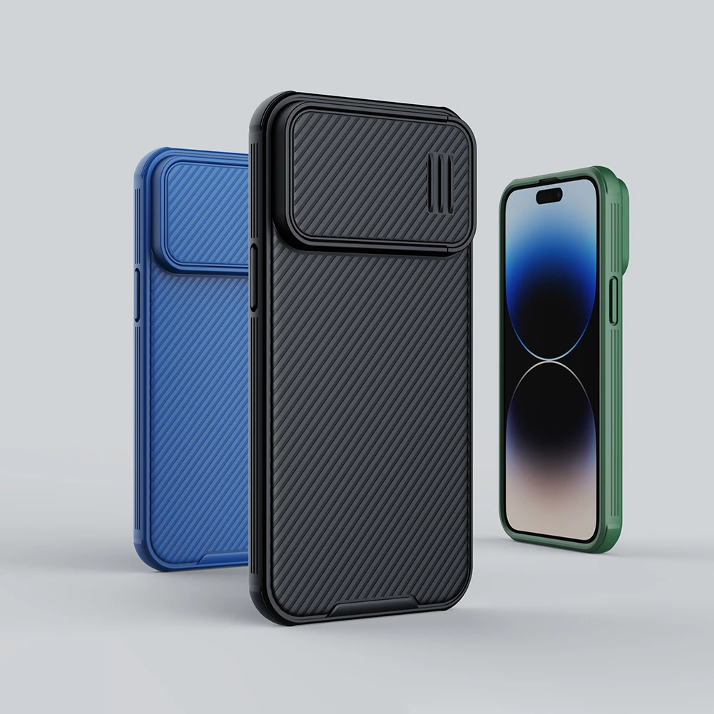 Mbështjellës Nillkin CamShield S Case për iPhone 14 Pro Max, me mbrojtës kamere, i zi