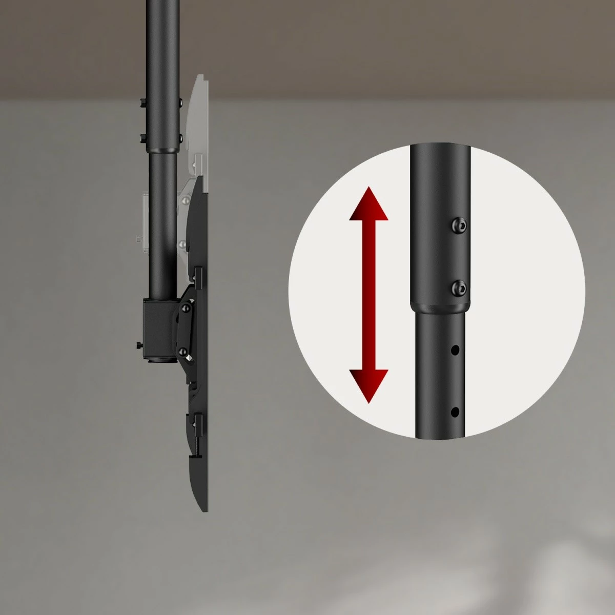 Mbajtës tavani për TV Maclean MC-112B, deri 60kg, VESA 600x400, i zi