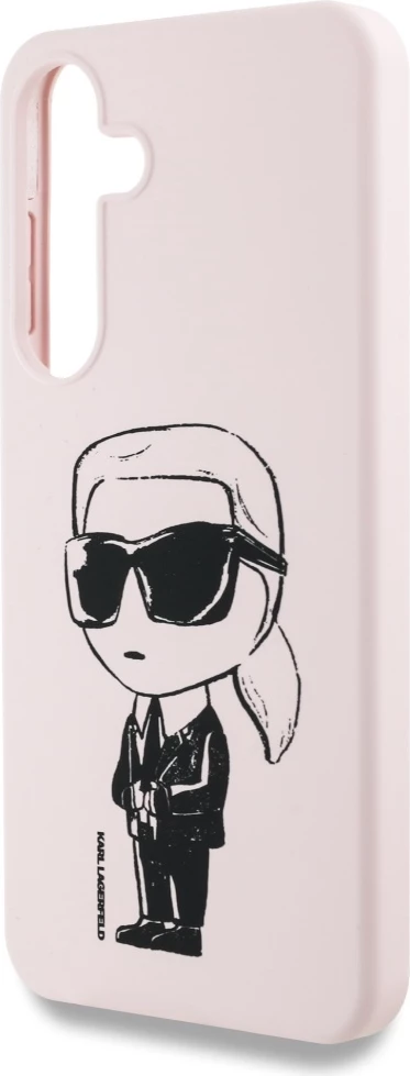 Mbështjellës Karl Lagerfeld Silicone Graffiti Ikonik me MagSafe për Samsung Galaxy S25, rozë