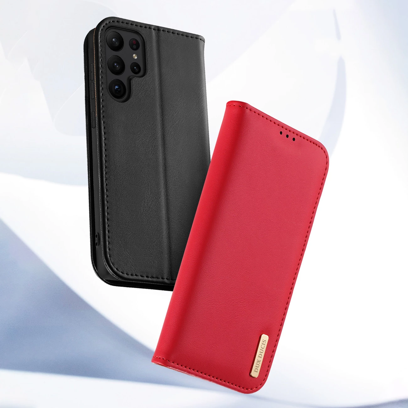 Mbështjellës Dux Ducis Hivo për Samsung Galaxy S23+, me kapak, portofol, bllokim RFID, kafe