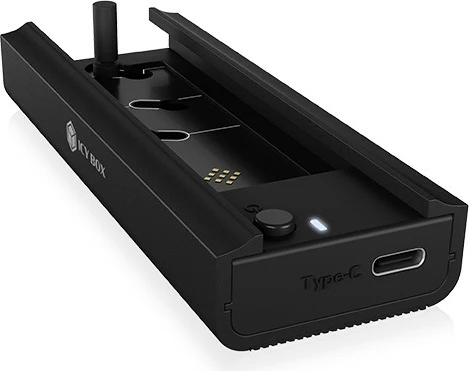 Docking station IcyBox IB-180MC-C31 për SSD M.2 NVMe & SATA, USB 3.2 Type-C, Alumini, Zi