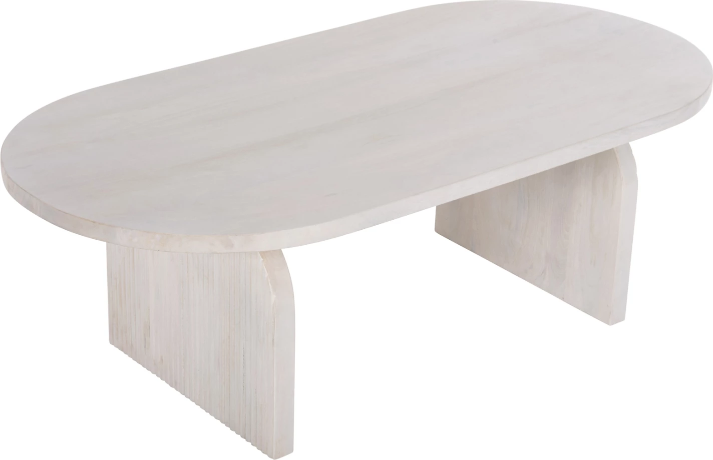 Tavolinë kafeje ovale HONKY FH9691 dru mango masiv ngjyrë bardhë 120x60x40H cm