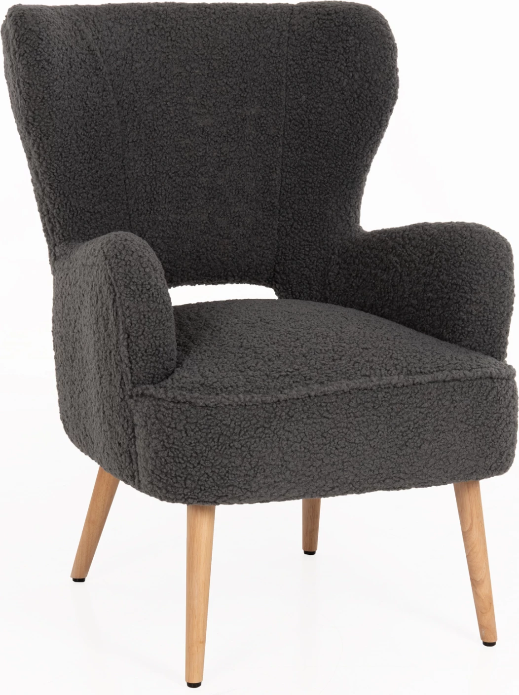 Fotelje MYLIE FH8394.21, pëlhurë boucle gri, 66x75x93H cm