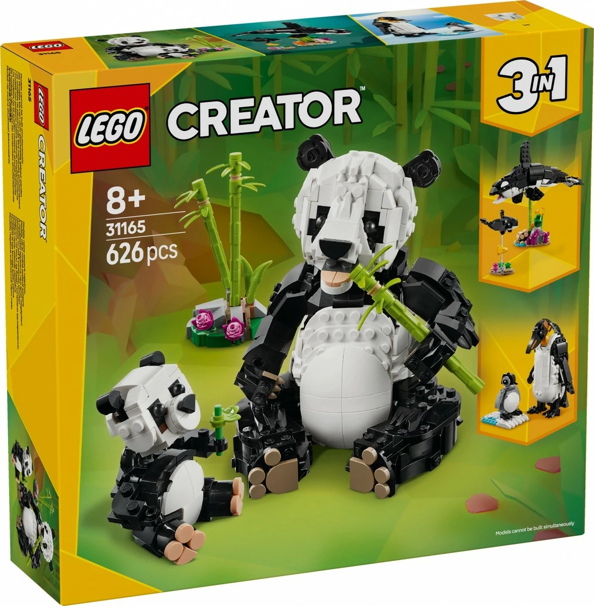 Set lodrash LEGO Creator 31165 Wild Animals: Panda Family, 626 pjesë, plastikë