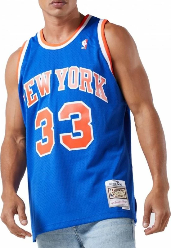 Maicë për Meshkuj Mitchell & Ness NBA Swingman New York Knicks Patric Ewing, Blu