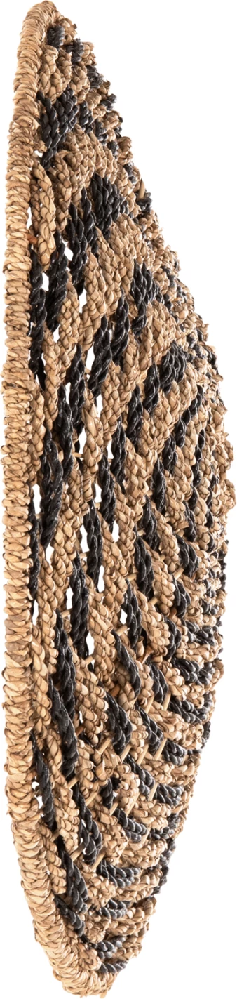 Dekor muri i rrumbullakët, pamje spirale, ngjyrë natyrale dhe e zezë, FH7830.02, Φ61x3cm