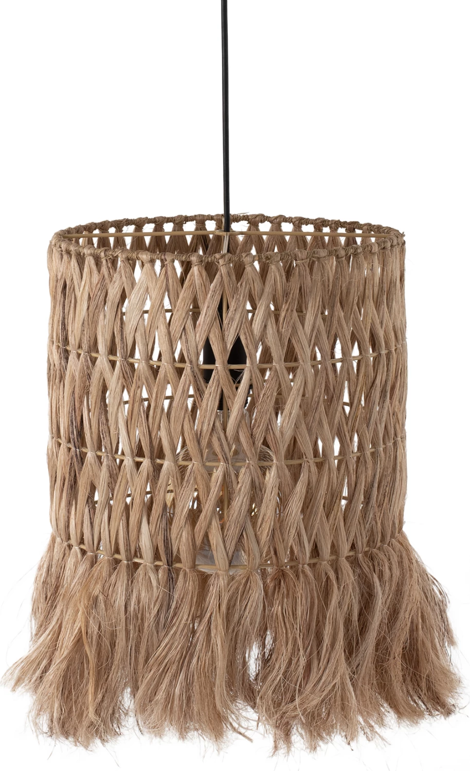 Llambë varëse tavani me kapak cilindrik prej fibrash abaka, ngjyrë natyrale, 30x30x40H cm, FH7781