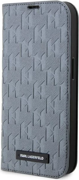 Mbështjellës Karl Lagerfeld KLBKP14XSAKLHPG për iPhone 14 Pro Max, Saffiano Monogram, argjendtë
