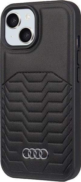 Mbështjellës Audi Synthetic Leather me MagSafe për iPhone 15/14/13, i zi