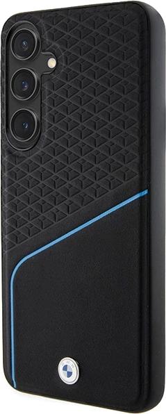 Mbështjellës BMW Signature Leather Textured & Line MagSafe për Samsung Galaxy S24+ S926, i zi