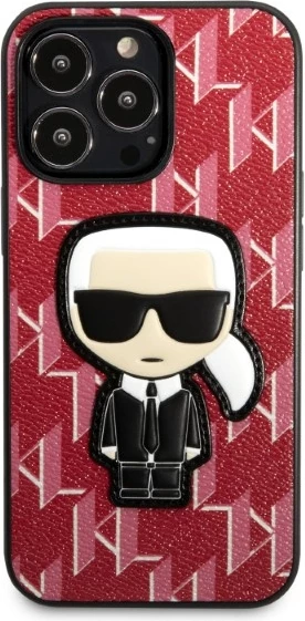 Mbështjellës Karl Lagerfeld Monogram Ikonik Patch për iPhone 13 Pro Max, i fortë, Kuq